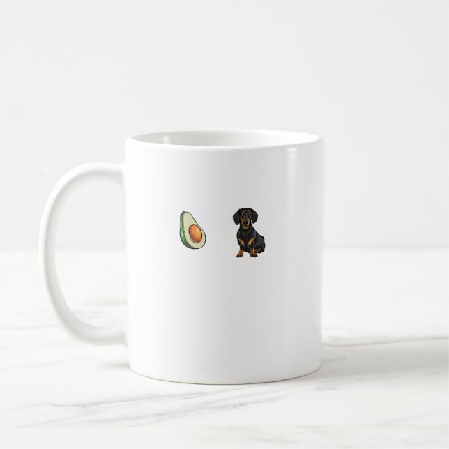Avocado Black Dackel Heartbeat Hund Lover. Perfe Kaffeetasse (Links)