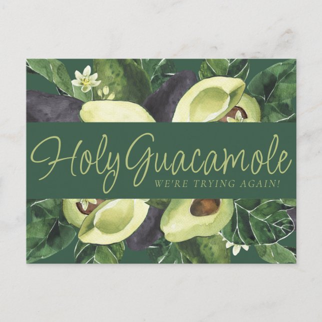 Avocado Blüten | Punny Rustic New Wedding Date Postkarte (Vorderseite)