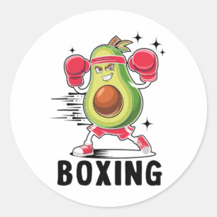 Avocado Boxing Gesunde vegetarische Ernährung Runder Aufkleber