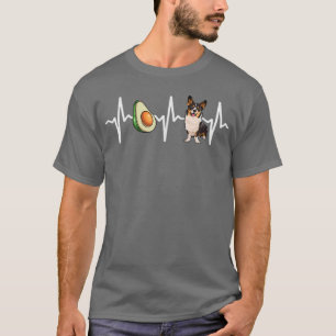Avocado Cardigan Welsh Corgi Heartbeat Dog Lover T-Shirt
