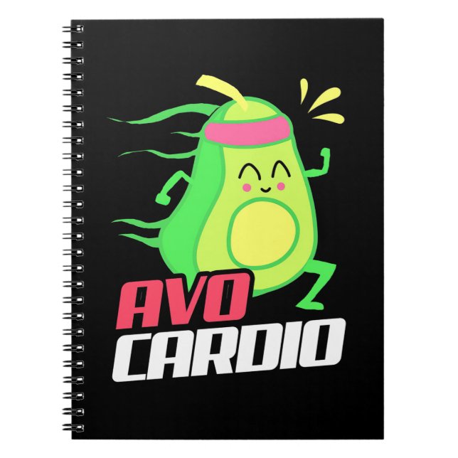 Avocado Cardio Übung Notizblock (Vorderseite)