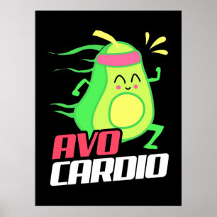 Avocado Cardio Übung Poster