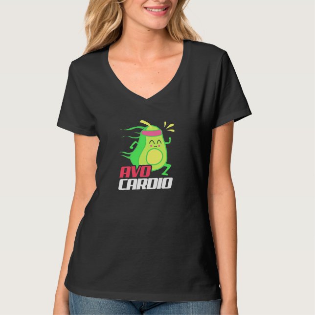 Avocado Cardio Übung T-Shirt (Vorderseite)