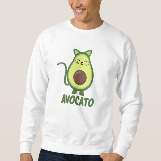 Avocado Cat Funny Food Kitten Avocato Sweatshirt (Vorderseite)