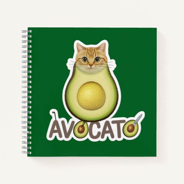 Avocado Cat Kitty Notizbuch (Vorderseite)