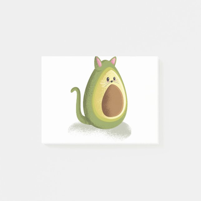 Avocado Cat Post-it Klebezettel (Vorderseite)