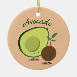 Avocado Characters Food Keramik Ornament
