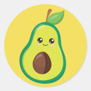Avocado Charm Runder Aufkleber