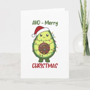 Avocado Christmas Lights Funny Avocados Karte