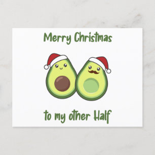 Avocado Christmas Lights Funny Avocados Postcard Postkarte