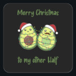 Avocado Christmas Lights Funny Avocados Quadratischer Aufkleber<br><div class="desc">Frohe Weihnachten zu meinem Anderen half. Eine lustige Weihnachtsfeier mit Avocados. Ein süßer Weihnachtsweih mag gerne essen. Avocado ist beliebt bei Veganern und Vegetariern.</div>