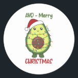 Avocado Christmas Lights Funny Avocados Runder Aufkleber<br><div class="desc">Ein Avocadoweihbaum. Eine lustige Weihnachtsfeier mit Avocados. Ein süßer Weihnachtsweih mag gerne essen. Avocado ist beliebt bei Veganern und Vegetariern.</div>