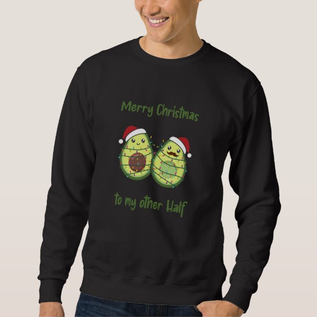 Avocado Christmas Lights Funny Avocados Sweatshirt (Vorderseite)