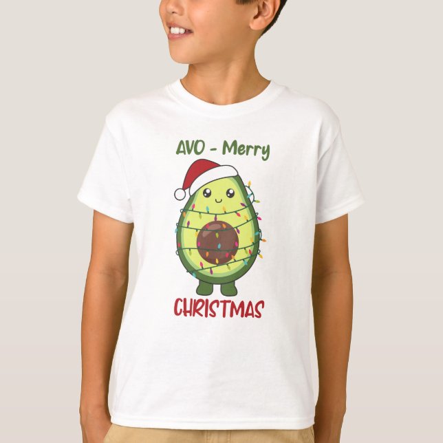 Avocado Christmas Lights Funny Avocados T-Shirt (Vorderseite)