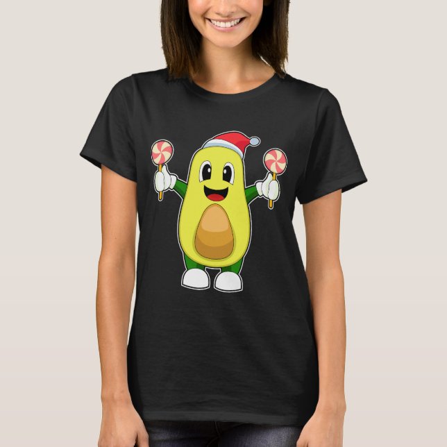 Avocado Christmas Lollipop T-Shirt (Vorderseite)