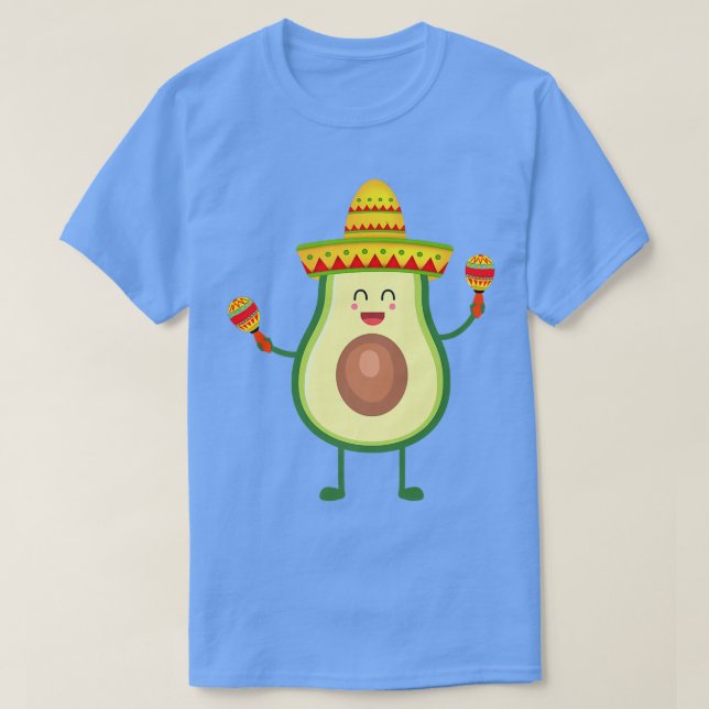 Avocado Cinco De Mayo Avogato Sombrero Funny T-Shirt (Design vorne)