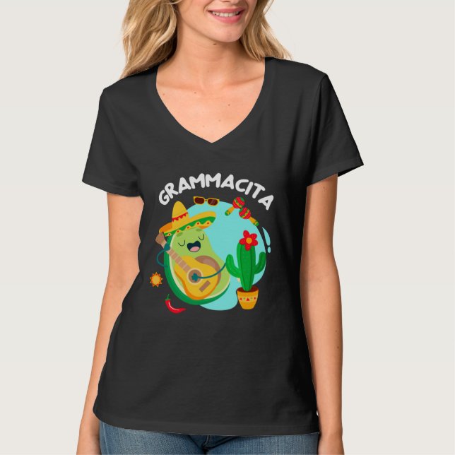 Avocado Cinco De Mayo Grammacita Guacamole Grandma T-Shirt (Vorderseite)