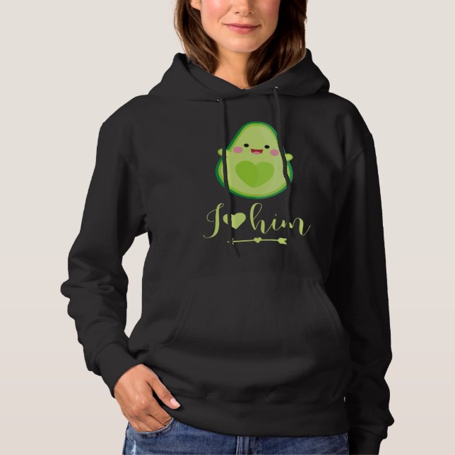 Avocado couple I love him partner Valentine s Day Hoodie (Vorderseite)