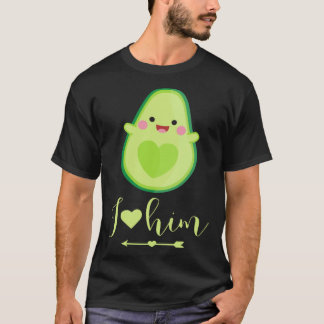 Avocado couple I love him partner Valentine s Day T-Shirt