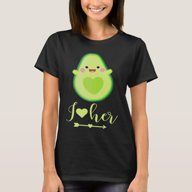 Avocado Couple I Love You Partner Valentine's Day T-Shirt (Vorderseite)
