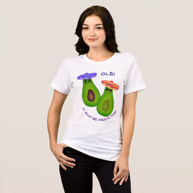 Avocado Couple w Sombreros Tri-Blend Shirt (Vorderseite voll)