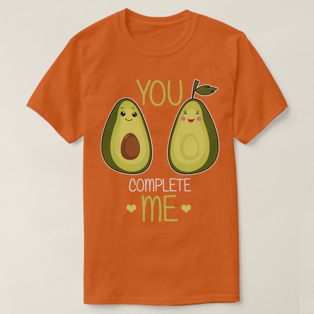 Avocado Couples Valentinstag T-Shirt (Design vorne)