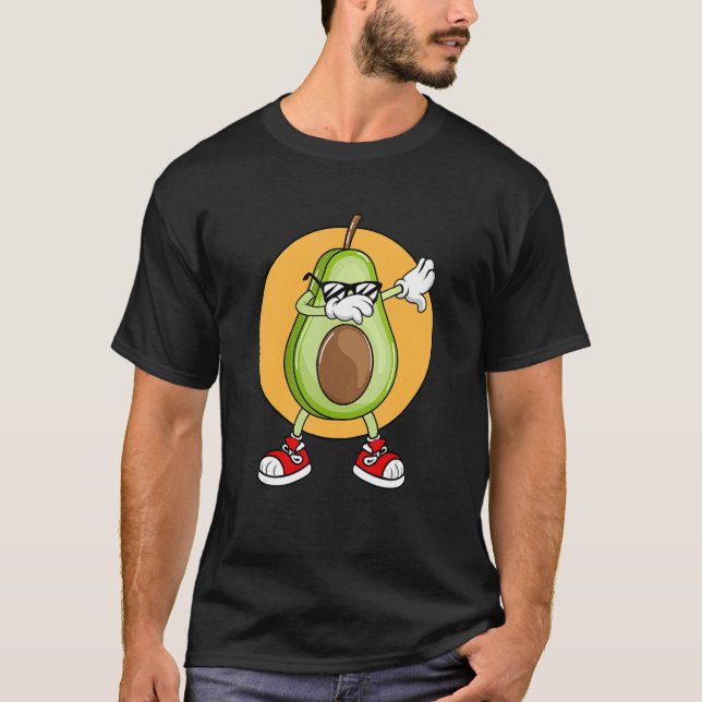 Avocado Dabbing Cool mit Sonnenbrille Frucht 1 T-Shirt (Vorderseite)