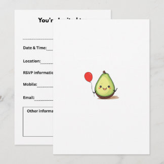 Avocado-Design, Avocado-Thema Einladung