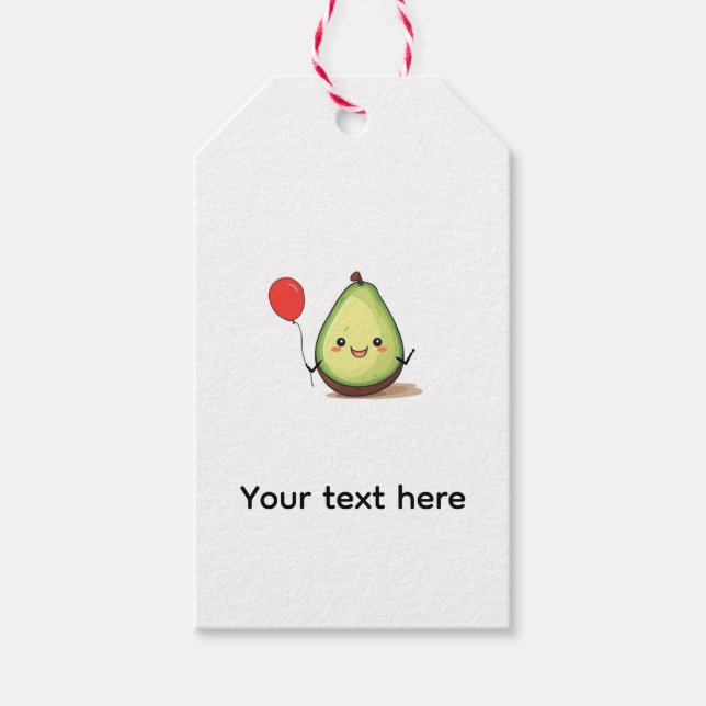 Avocado-Design, Avocado-Thema Geschenkanhänger (Vorderseite)