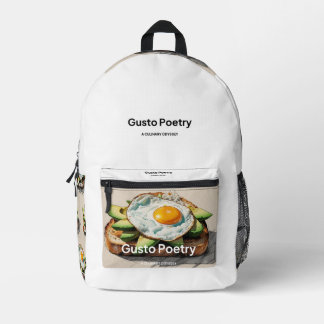 Avocado & Egg Toast Gusto Poesie Bedruckter Rucksack