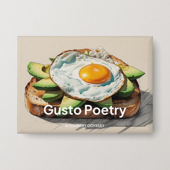 Avocado & Egg Toast Gusto Poesie Button (Vorderseite)
