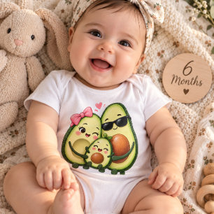 Avocado-Familie Baby-Body – Süße Mama Papa Baby Strampler