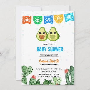 Avocado Fiesta Blauer Duschkopf Einladung
