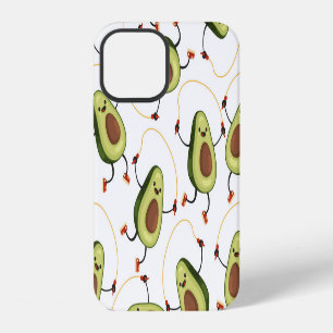 Avocado Fitness: Hübsches Vintage-Muster iPhone 12 Hülle