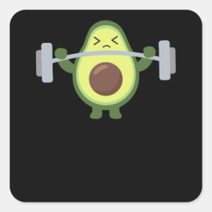 Avocado Fitness Huntel Funny Avocados Quadratischer Aufkleber