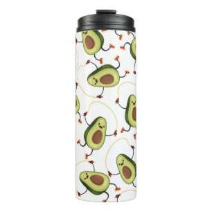 Avocado Fitness: Niedliches Vintages Muster Thermosbecher