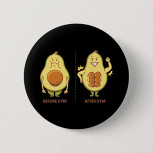 Avocado Fitnessstudio Liebhaber Button