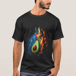 Avocado Flammen Vegan vegetarische gesunde Ernähru T-Shirt