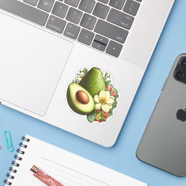 Avocado Floral Ästhetische Kunst Vegan Aufkleber