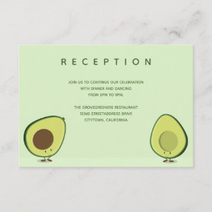 Avocado Food Characters Green Wedding Reception Begleitkarte