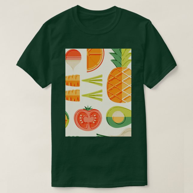 Avocado Frucht Charming Stil T-Shirt (Design vorne)