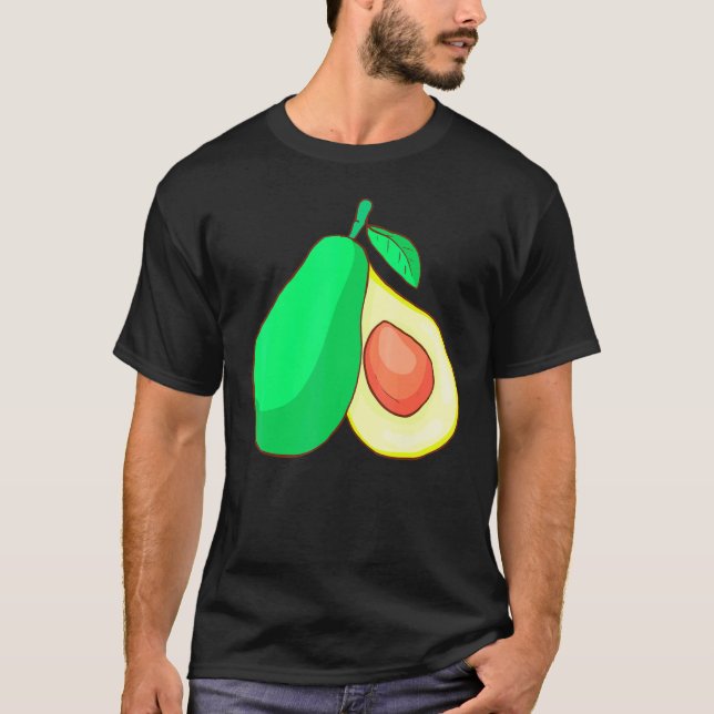Avocado-Frucht Essen Vegan Vegetarisch T-Shirt (Vorderseite)