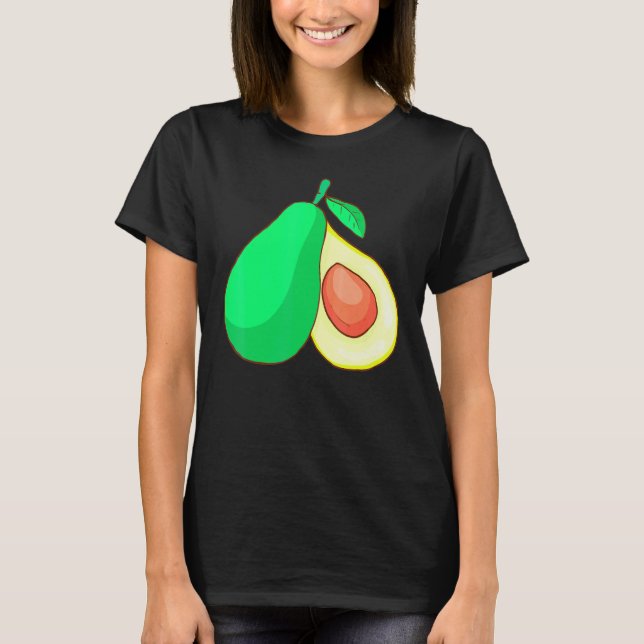 Avocado-Frucht Essen Vegan Vegetarisch T-Shirt (Vorderseite)
