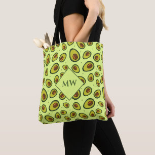 Avocado Frucht Reversible Monogram Gemustert