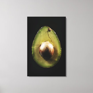 Avocado, Frucht, schwarzer Hintergrund Leinwanddruck