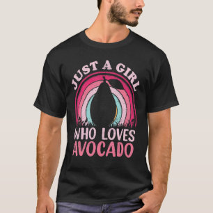 Avocado Frucht Vintag nur ein Mädchen, die Lieben T-Shirt