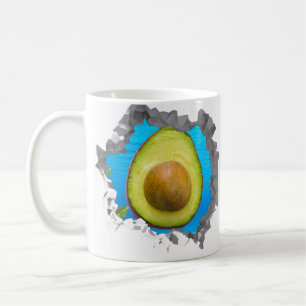 Avocado Fruchtloch in einer Wand Veganer Feinschme Kaffeetasse