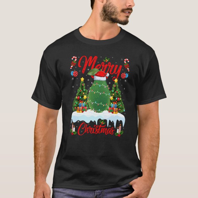 Avocado Fruit Lights Xmas Tree Santa Avocado Chris T-Shirt (Vorderseite)