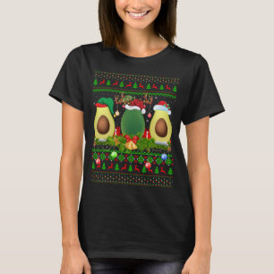 Avocado Fruit Lover Xmas Santa Ugly Avocado Christ T-Shirt