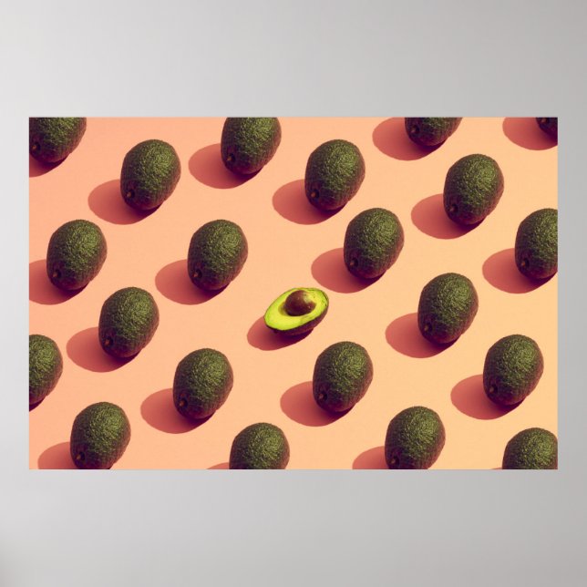Avocado Fruit Portrait Poster (Vorne)